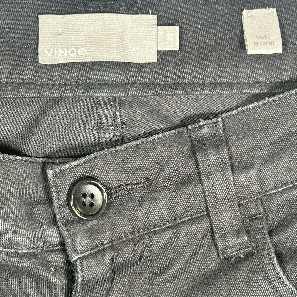 Vince Men's Pants Size 32 Black Slim‎ 5-Pocket Stretch Chino - Picture 3 of 8